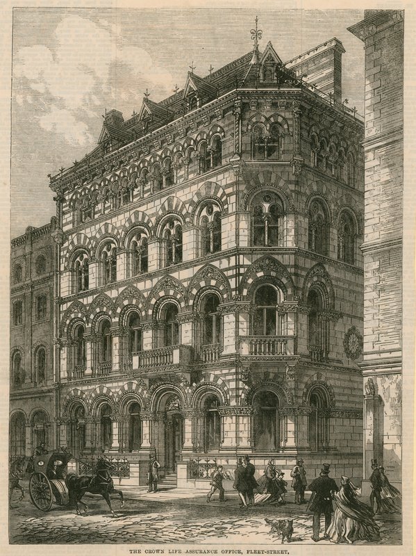 Crown Life Assurance Office, Fleet Street, London af English School