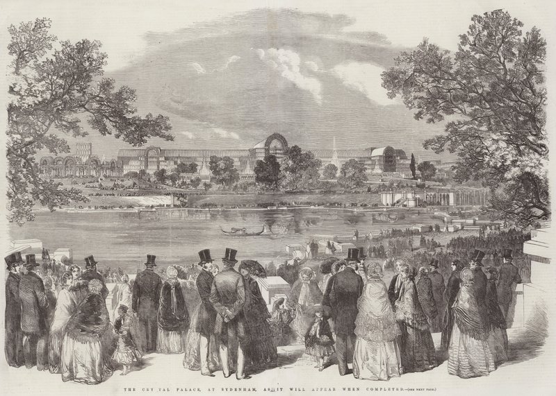Crystal Palace i Sydenham, som det vil se ud, når det er færdigt (gravering) af English School