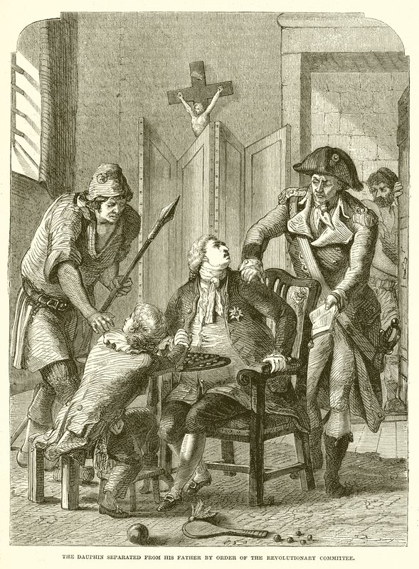 Dauphinen blev adskilt fra far efter ordre fra den revolutionære komité af English School
