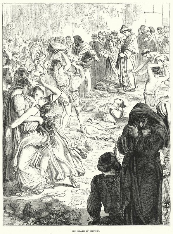 Stephens død (gravering) af English School