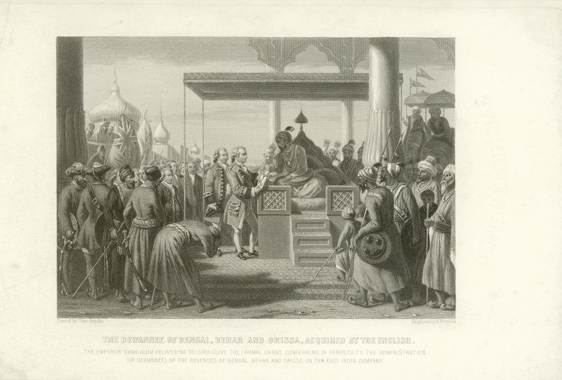 Diwani fra Bengalen, Bihar og Orissa erhvervet af englænderne, Indien, 1765 af English School