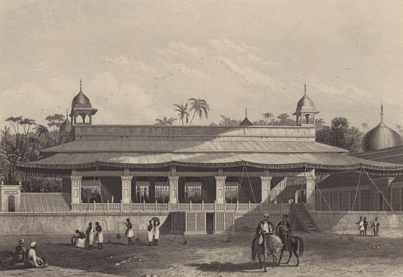 Dewas Khan, eller Audienssalen, Delhi-paladset (gravering) af English School
