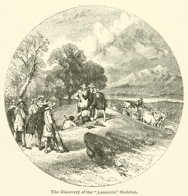 Opdagelsen af det "lamanitiske" skelet (gravering) af English School