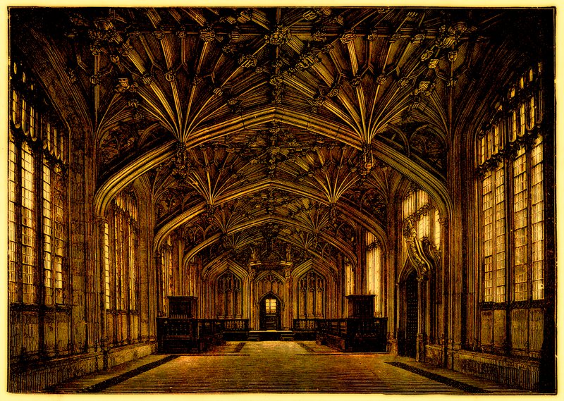 The Divinity School, Oxford: bygget mellem 1445 og 1454, illustration fra A Students History of England af Samuel R. Gardiner, udgivet 1902 (digitalt forbedret billede) af English School