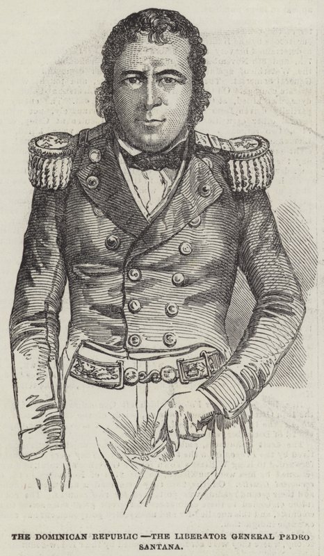 Den Dominikanske Republik, Generalbefrier Pedro Santana (gravering) af English School