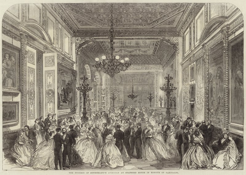 Hertuginden af Sutherlands forsamling i Stafford House til ære for Garibaldi af English School