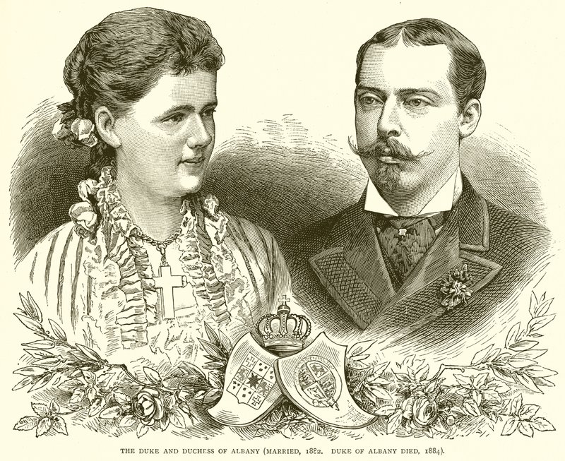 Hertugen og hertuginden af Albany (Gift, 1882. Hertugen af Albany døde, 1884) af English School