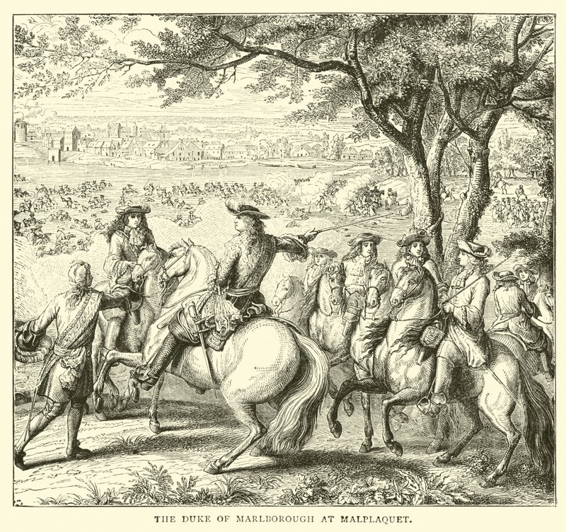 Hertugen af Marlborough ved Malplaquet af English School