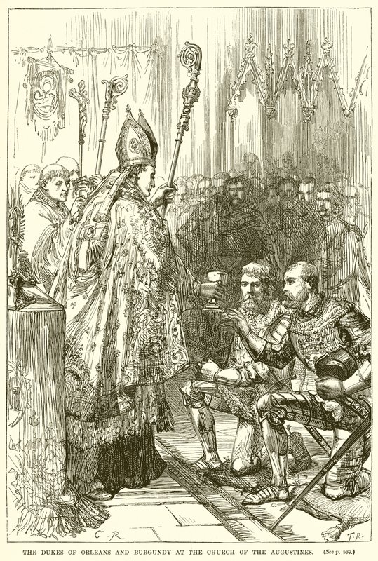 Hertugerne af Orleans og Bourgogne ved Augustinerkirken af English School