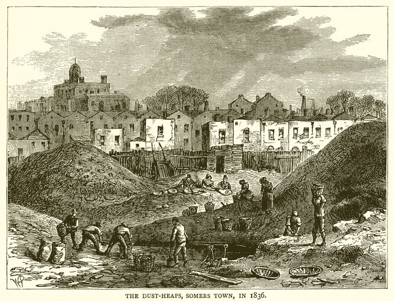 The Dust-Heaps, Somers Town, i 1836 af English School