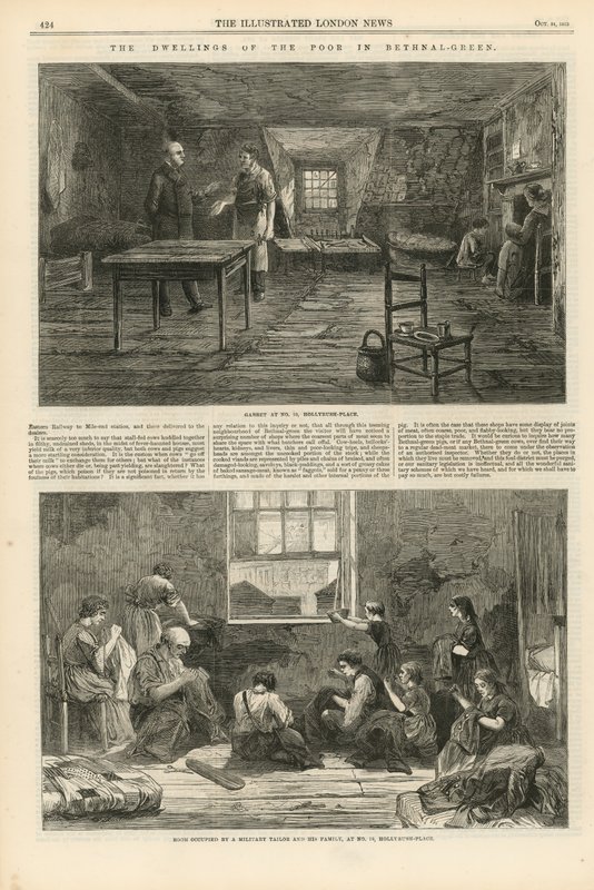 De fattiges boliger i Bethnal Green af English School