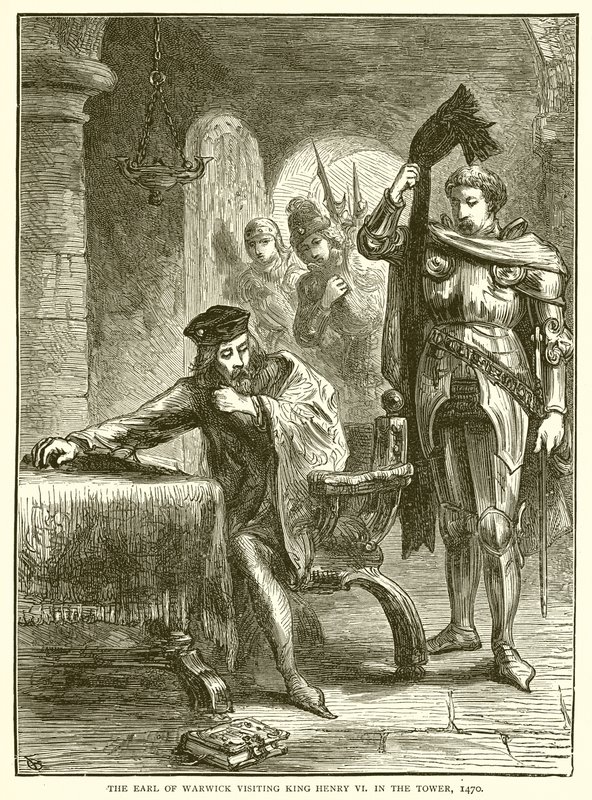 Jarlen af Warwick besøger kong Henry VI i tårnet, 1470 af English School