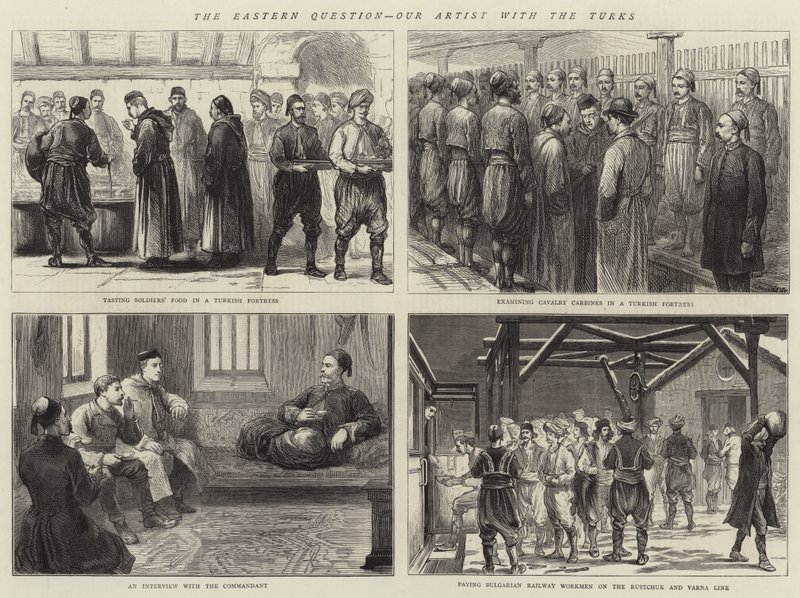 Det østlige spørgsmål, vores kunstner med tyrkerne (gravering) af English School