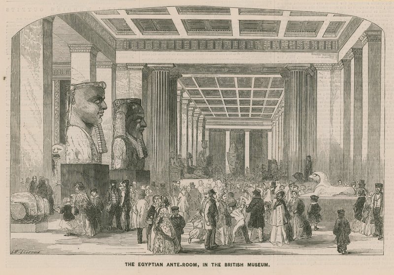 Det egyptiske forrum i British Museum af English School