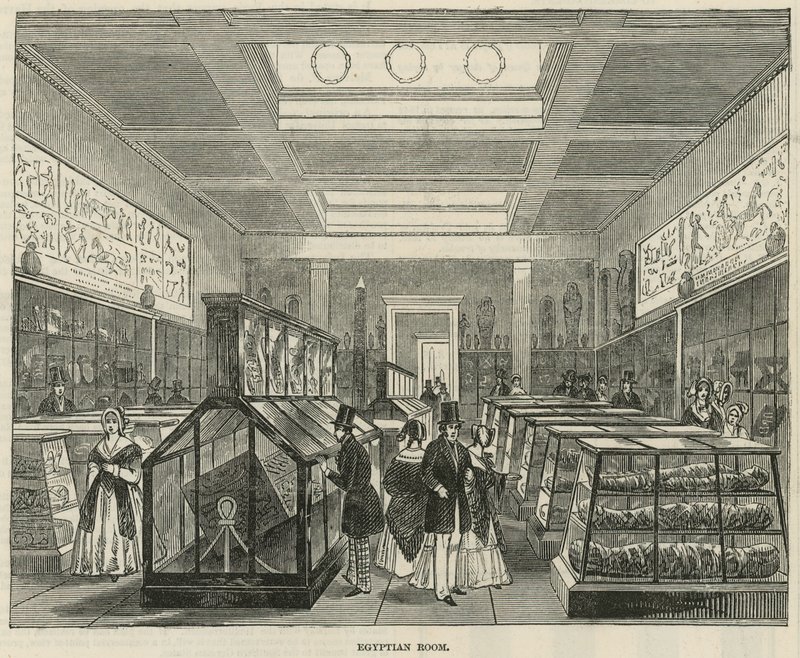 Det egyptiske rum i British Museum af English School