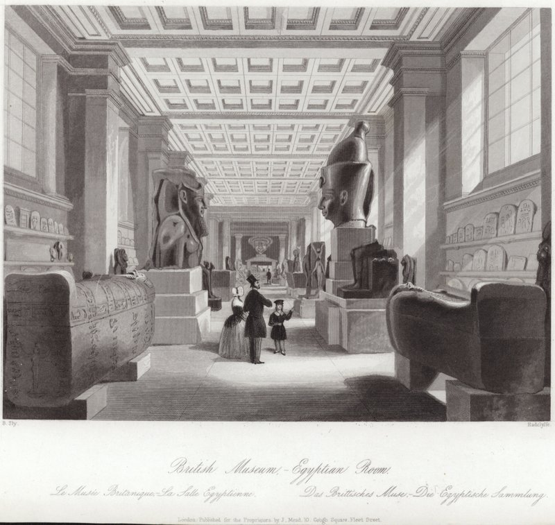 Det egyptiske rum på British Museum af English School