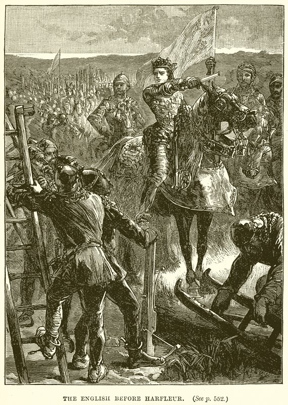 Englænderne før Harfleur af English School