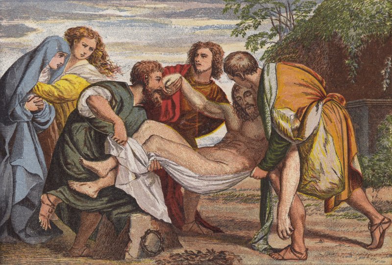 Gravmælet (chromolitho) af English School
