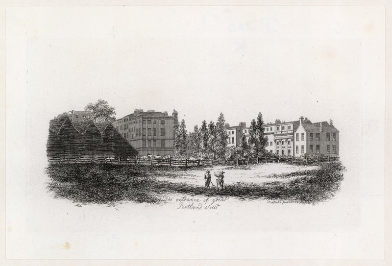 Indgangen til Great Portland Street, Marylebone, London af English School