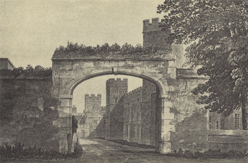 Indgangen til Westons Yard, 1818 (dybtryk) af English School
