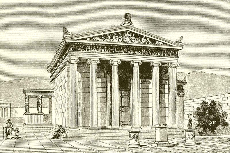 Erechtheion, et berømt tempel i Athen til helten Erectheios af English School