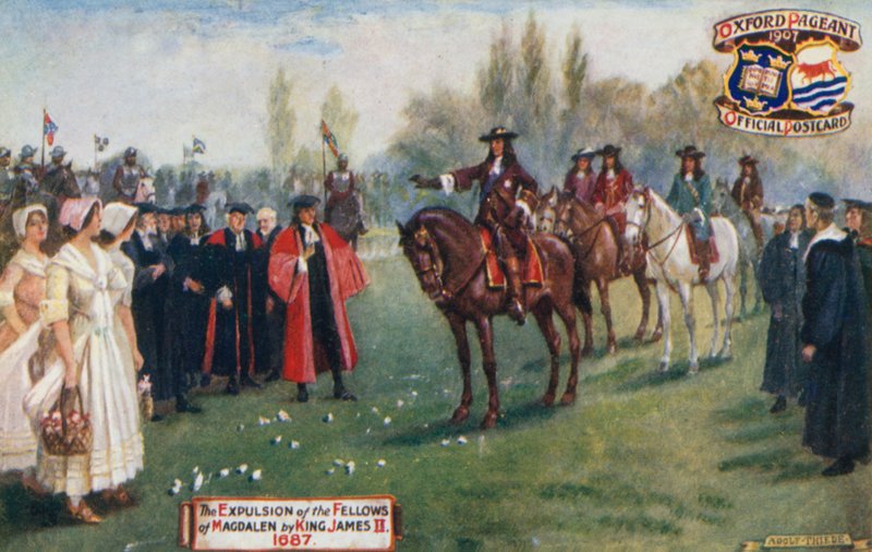The Expulsion of the Fellows of Magdalen af King James II, 1687 af English School