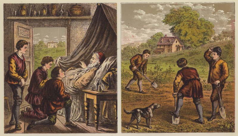 Fædrenes arv (farvelitografi) af English School