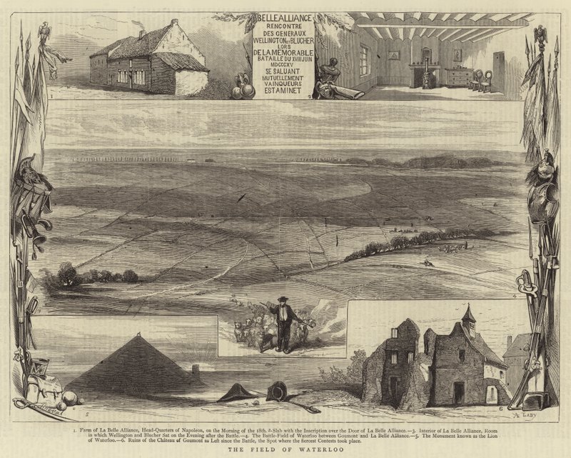 The Field of Waterloo (gravering) af English School