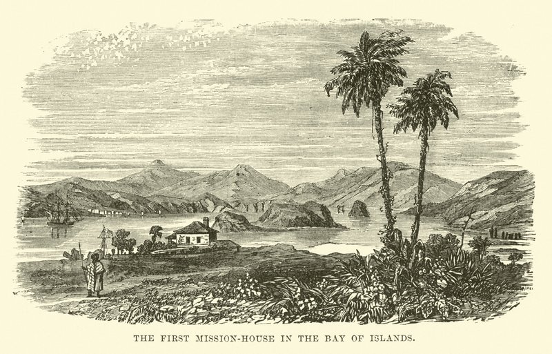 Det første missionshus i Bay of Islands af English School