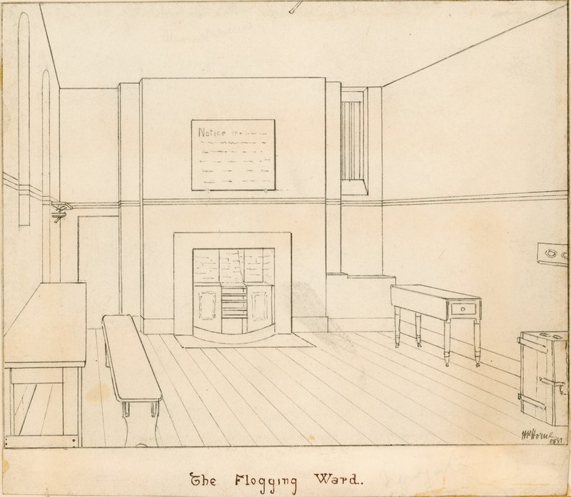 Flogging Ward i Newgate fængsel af English School