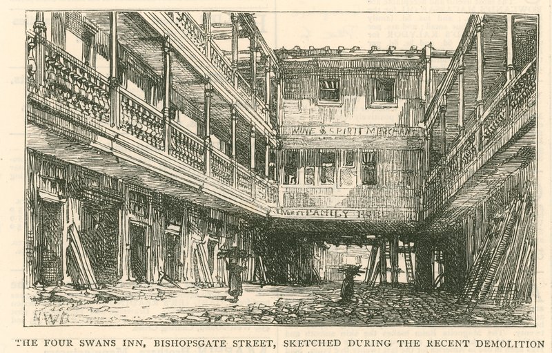 The Four Swans Inn, Bishopsgate Street af English School