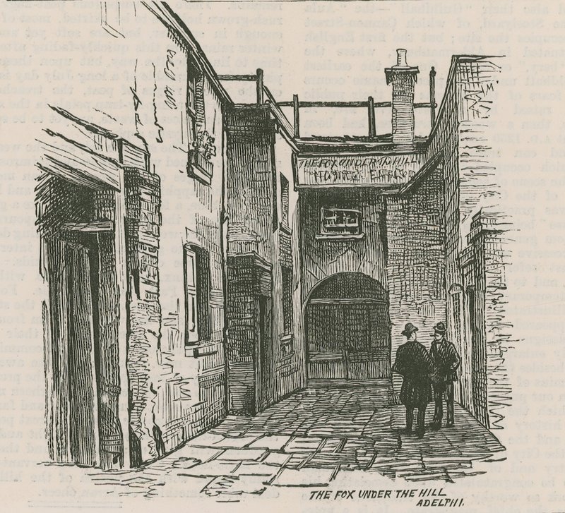 Ræven under bakken, Adelphi, London af English School