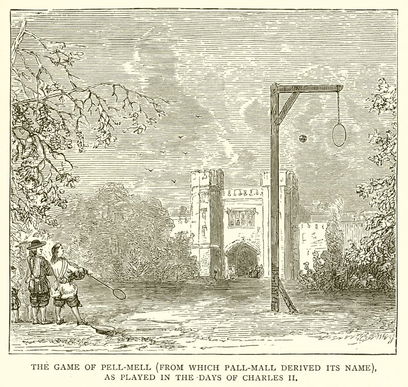 The Game of Pell-Mell (hvorfra Pall-Mall har fået sit navn), som spillet i Charles II