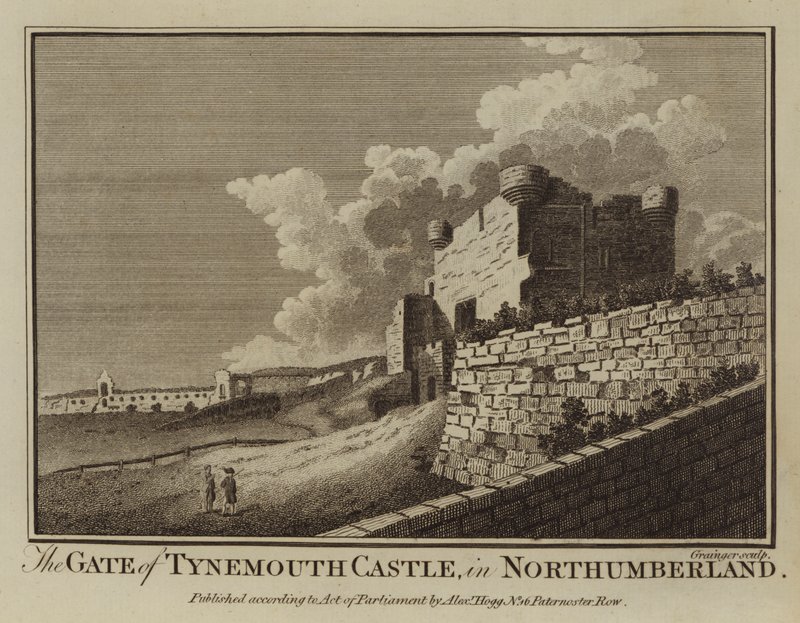 The Gate of Tynemouth Castle, i Northumberland (gravering) af English School
