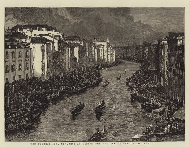 Den geografiske kongres i Venedig, Regattaen på Canal Grande (gravering) af English School