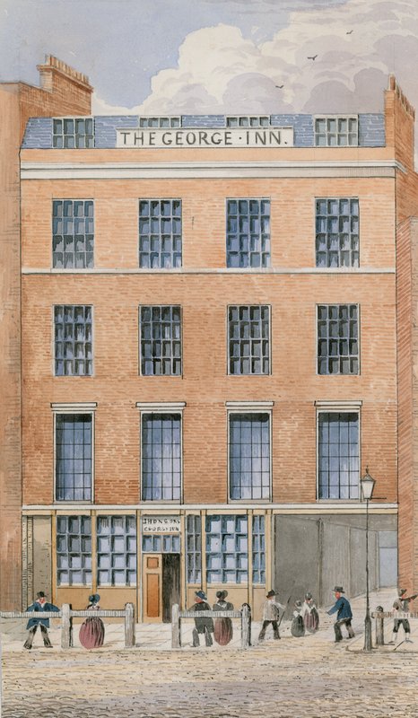 The George Inn, Smithfield (wc på papir) af English School