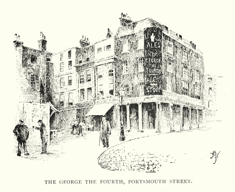 George den Fjerde, Portsmouth Street (litho) af English School