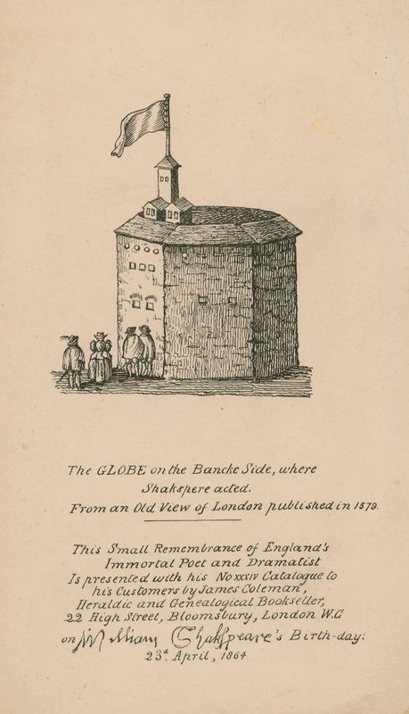 The Globe, Bankside, London, baseret på et gammelt syn på London udgivet i 1579 af English School