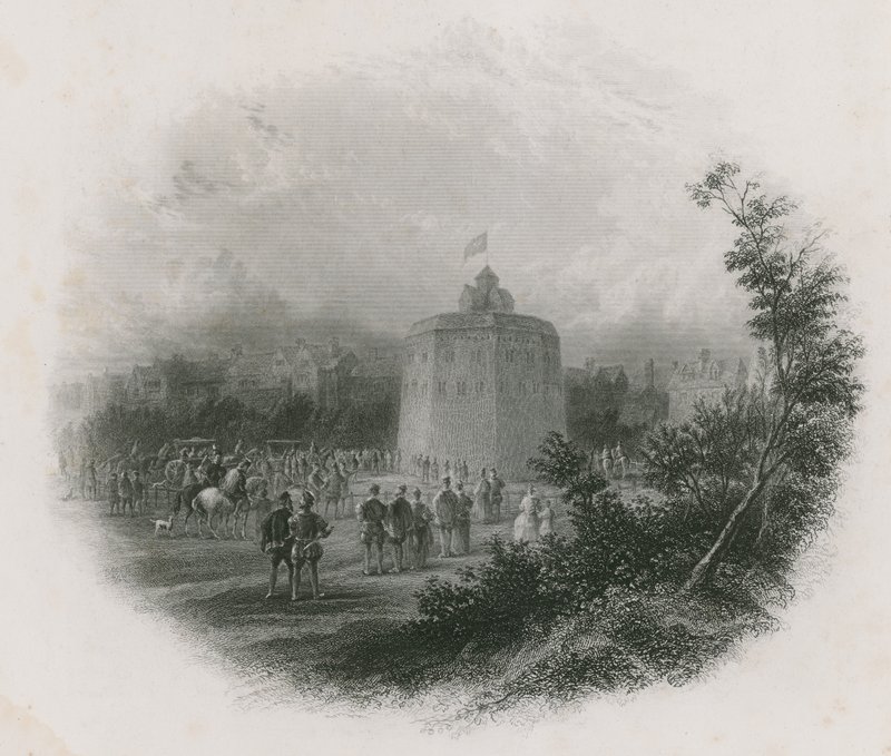The Globe Theatre, Bankside, 1593 af English School