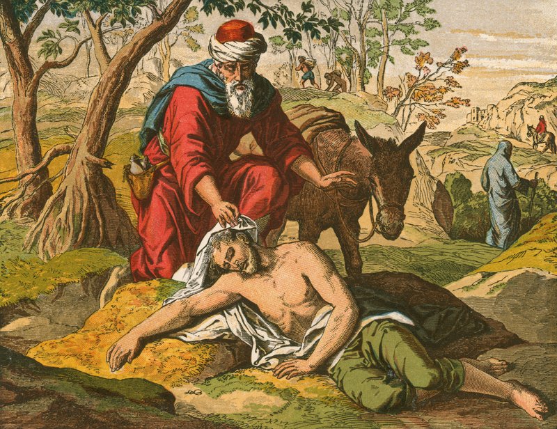 Den barmhjertige samaritaner af English School