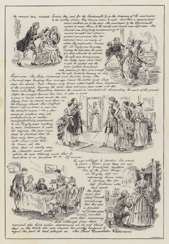 The Great Dumbleton Elopement (gravering) af English School