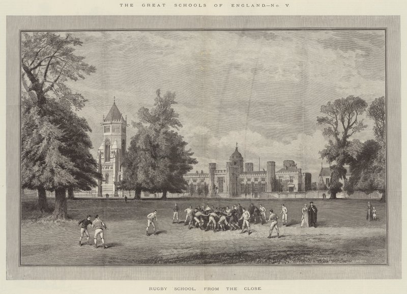The Great Schools of England, Rugby School, from the Close (gravering) af English School