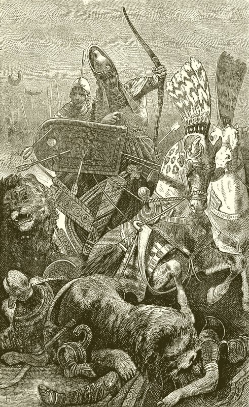 Den store Sesostris (Rameses II) i slaget ved Kadesch af English School