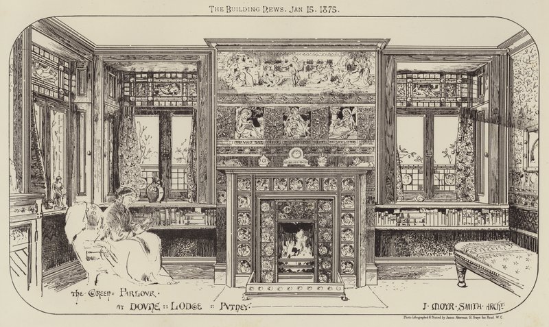 The Green Parlour at Dovne Lodge, Putney (gravering) af English School