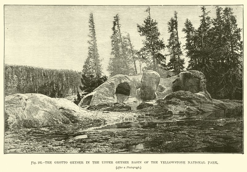 The Grotto Geyser in the Upper Geyser Basin of the Yellowstone National Park  af English School