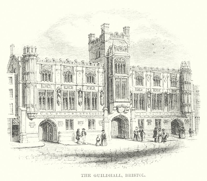 The Guildhall, Bristol (kobberstik) af English School