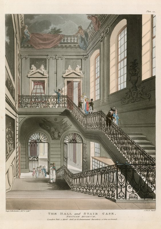 The Hall and Stair Case, British Museum af English School