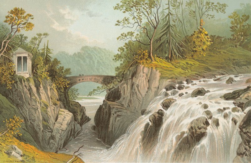 The Hermitage und Falls of the Bruar - Nær Dunkeld af English School