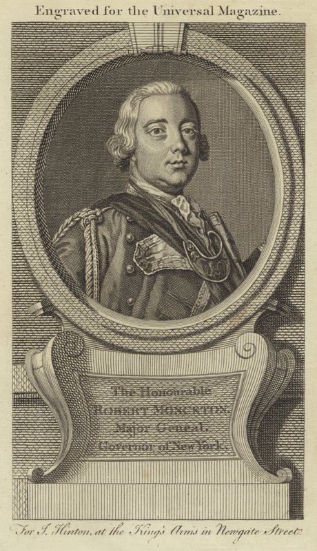 Den ærede Robert Monckton, generalmajor, guvernør i New York af English School