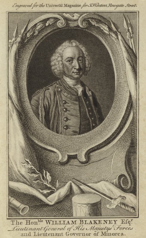 Den ærede William Blakeney Esquire, generalløjtnant for Hans Majestys styrker og guvernør i Menorca af English School